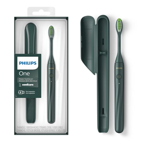 Philips One系列 便携电动牙刷 可充电版本 墨绿色