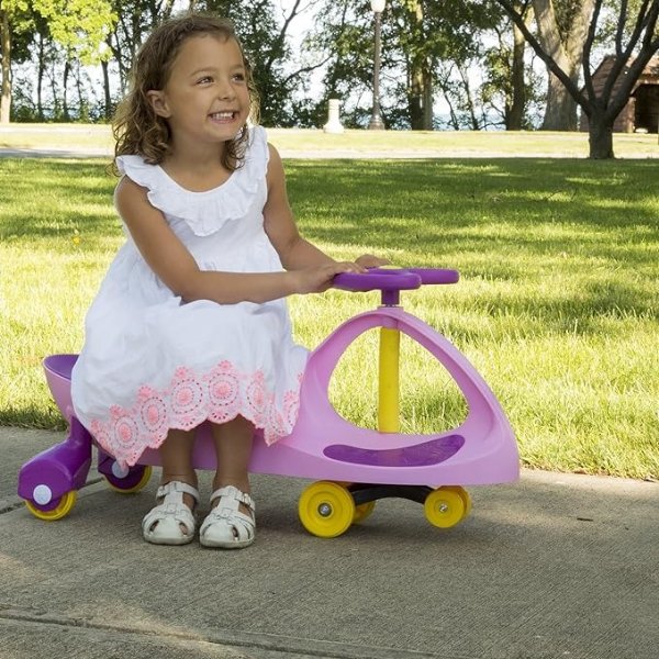Wiggle Car Ride On Toy ? No Batteries, Gears or Pedals ? Twist, Swivel, Go ? Outdoor Ride Ons for Kids 3 Years and Up by Lil? Rider (Pink and Purple)