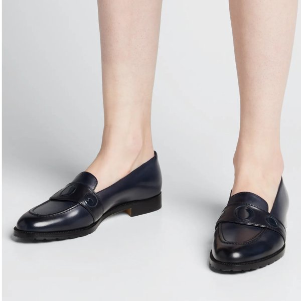 Paula Mixed Leather Loafers