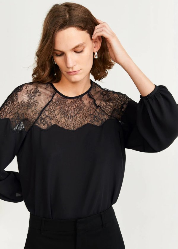 Lace panel blouse - Women | OUTLET USA