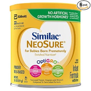 Similac NeoSure Infant Formula with Iron, For Babies Born Prematurely, Powder, 13.1 ounces (Pack of 6)