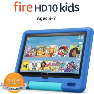 All-new Fire HD 8/10 Kids tablet, 10.1", 1080p Full HD, ages 3–7, 32 GB, Sky Blue