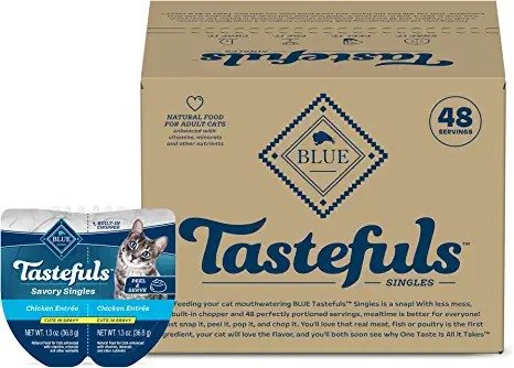 Tastefuls Savory Singles Adult Cuts in Gravy Wet Cat Food, Perfectly Portioned Cups in (24) 2.6-oz Twin-Pack Trays, 48 Servings