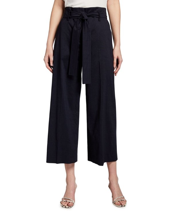 Eco Crunch Cropped Belted Pants