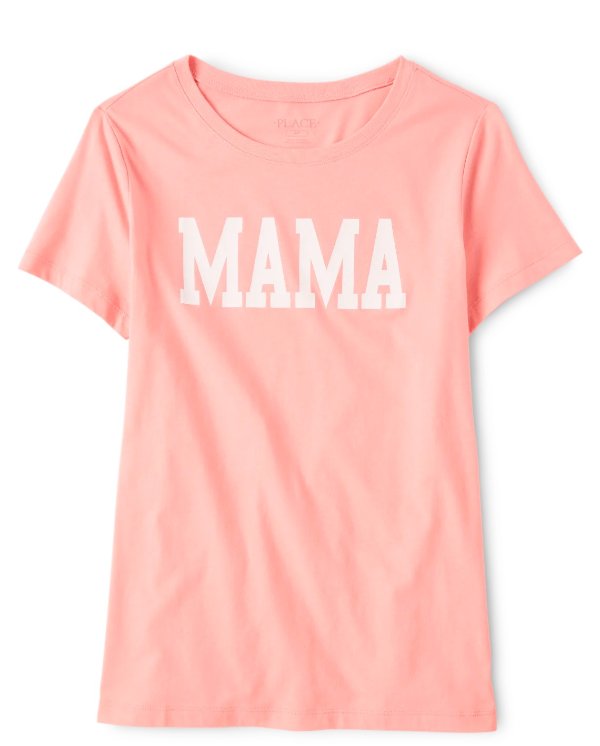 Womens Matching Family Short Sleeve Mama Graphic Tee | The Children's Place - ROSE PETAL