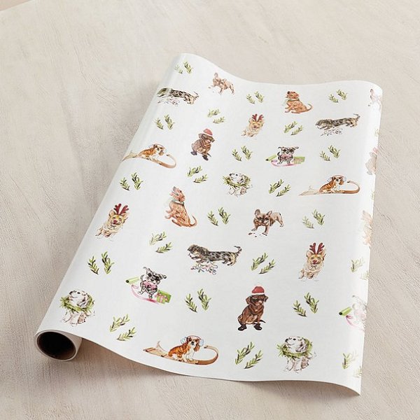 Holiday Dogs Christmas Gift Wrapping Paper