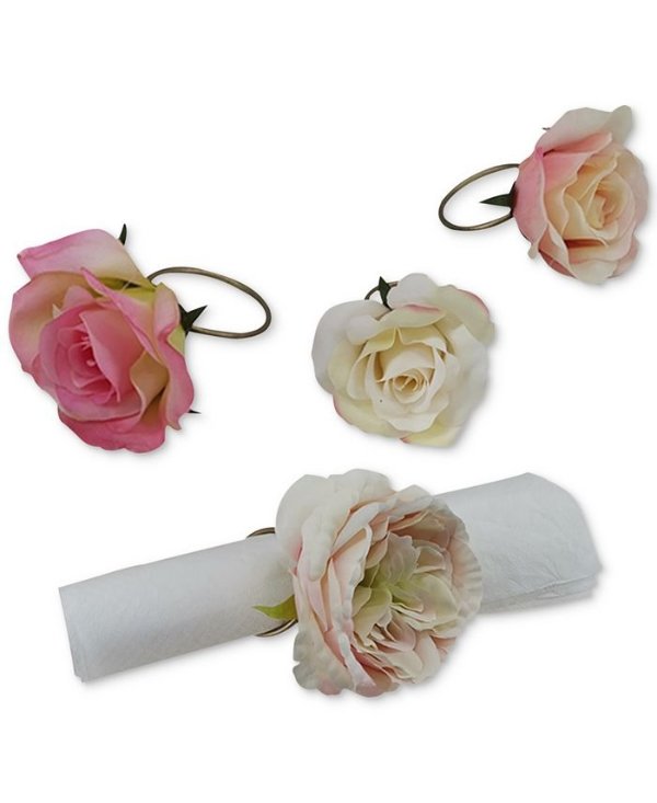 Valentine's Day Ombre Rose Napkin Rings, Set of 4, Created for Macy's