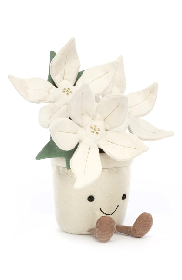 Amuseable Winter White Poinsettia Plush Toy