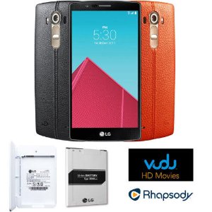 LG G4 US991 32GB 美版解锁 带双皮革后盖, 电池+座充和$30 vudu 礼金