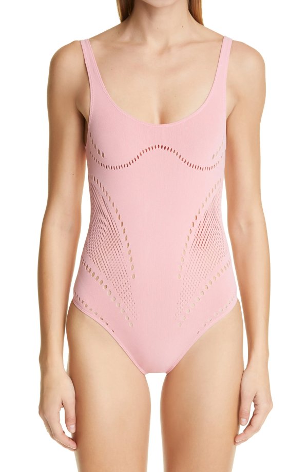 Stellawear Perforated One-Piece Swimsuit