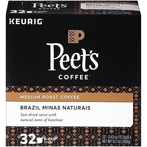 K-Cup Pack Brazil Minas Naturais Medium Roast Coffee, 32 Count Single Cup Coffee Pods, Smooth Bodied Medium Roast Blend of Brazil Coffees, Notes of Hazelnut; for All Keurig K-Cup Brewers
