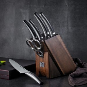 Dealmoon Exclusive: Hanmaster Kitchen Germany High Carbon Stainless Steel 7-piece Razor Sharp Knife Set