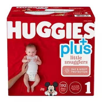 Little Snugglers Plus Diapers, Size 1, 192 ct