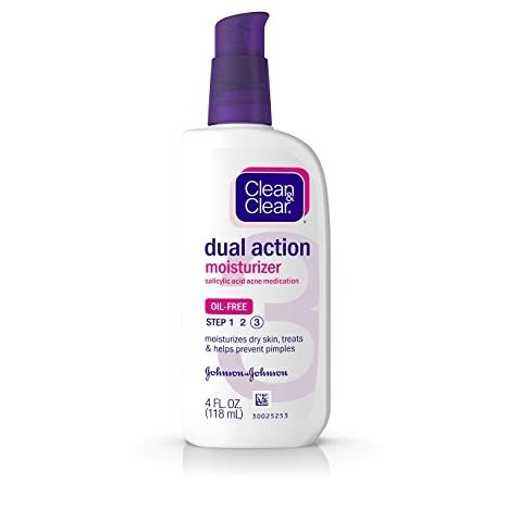 Essentials Dual Action Facial Moisturizer with Salicylic Acid Acne Medication to Treat Acne and Prevent Pimples, Oil Free Face Moisturizer Cream for Acne-Prone Skin, 4 oz