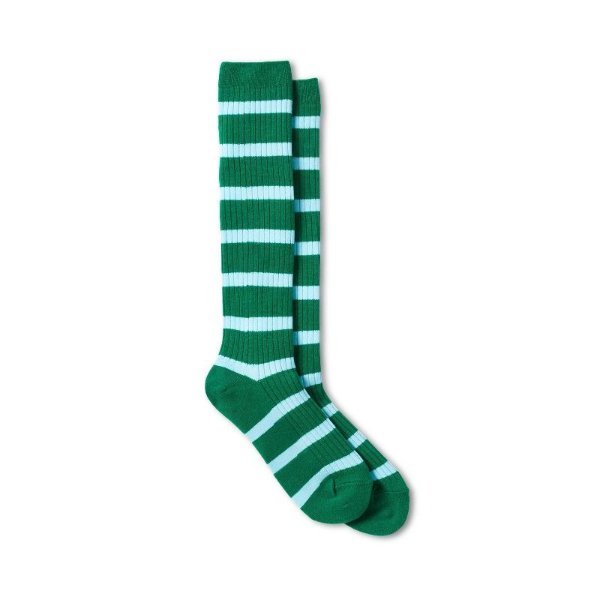 Women&#39;s Striped Knee High Socks - La Ligne x Target Green/Light Blue