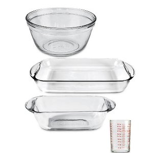 Anchor Hocking 4-Piece Essentials Glass Bakeware Set