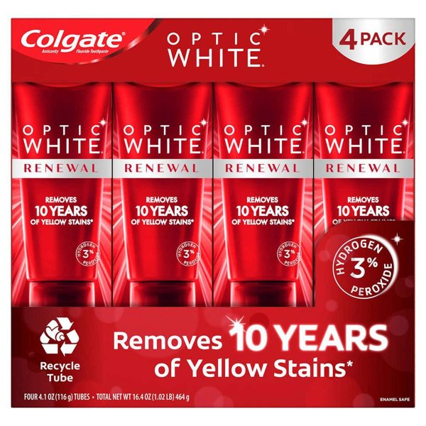 Optic White Renewal Toothpaste 4.1 oz, 4-pack
