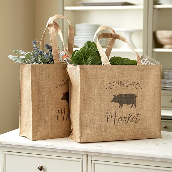 Piggy Goes To Market Totes - Set of 2 