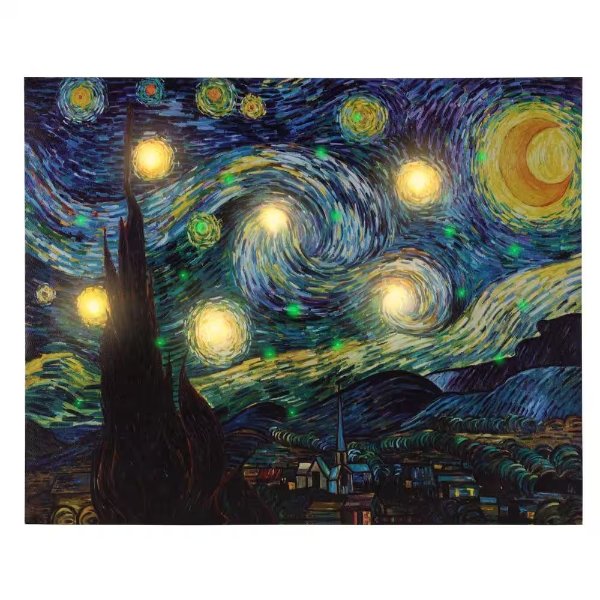 12 in. x 16 in."Starry Night" LED Lighted Canvas Art