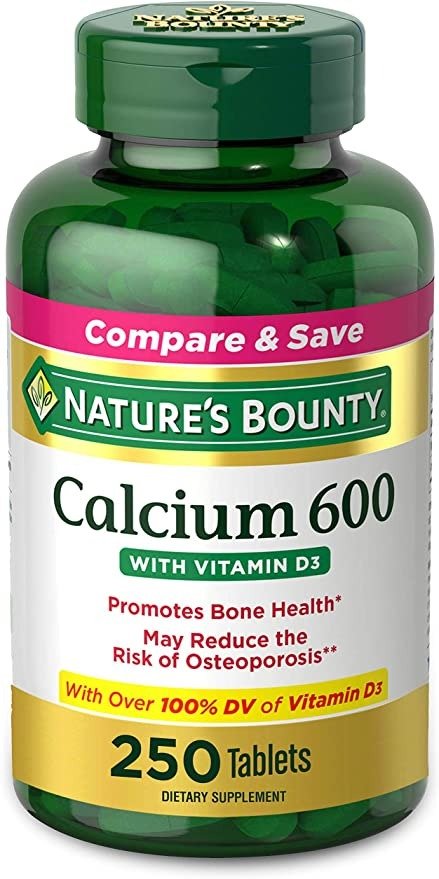 Calcium Carbonate & Vitamin D by, Supports Immune Health & Bone Health, 600mg Calcium & 800IU Vitamin D3, 250 Tablets
