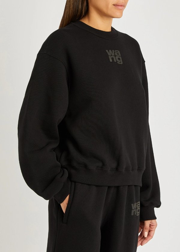Black logo cotton-blend sweatshirt