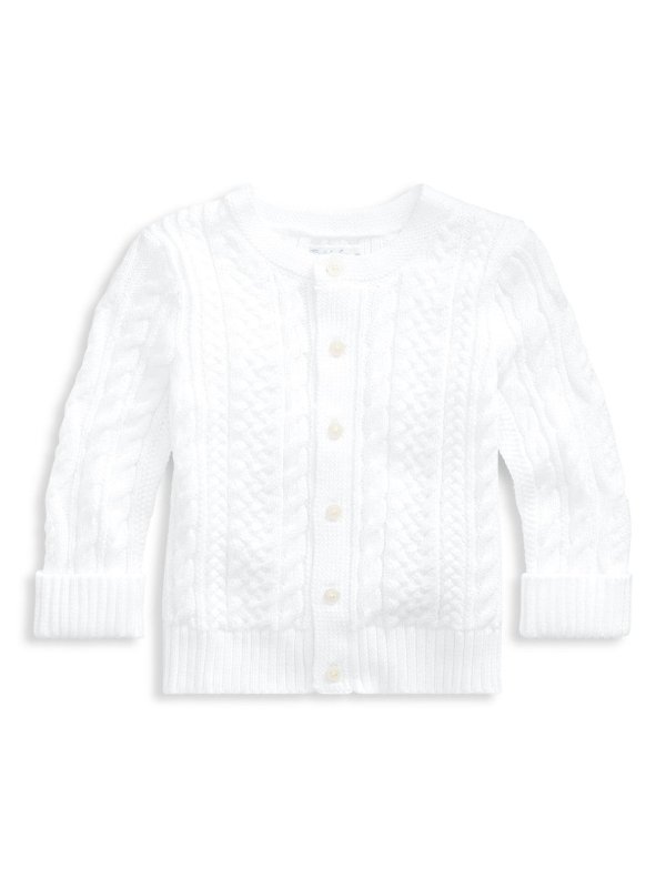 Baby Boy's Cotton Cabled Cardigan