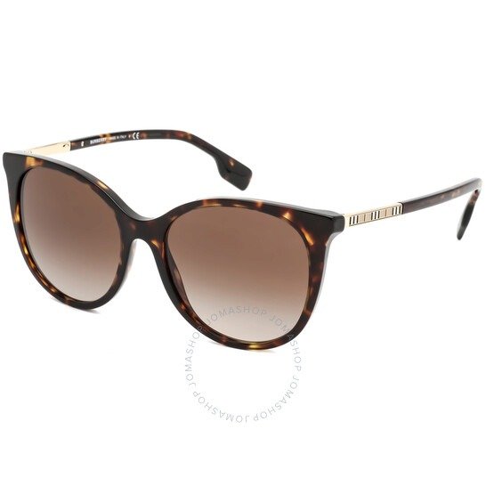 Ladies Dark Havana Cat Eye Sunglasses BE4333 300213 55