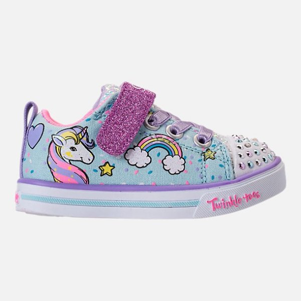 Girls' Toddler Skechers Twinkle Toes: Shuffles - Sparkle Lite Light-up Hook-and-Loop Casual Shoes
