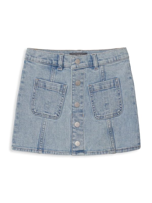 Girl's Jenny Button-Front Denim Skirt