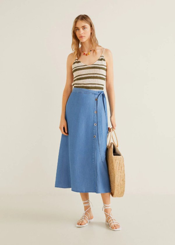 Buttoned midi skirt - Women | OUTLET USA