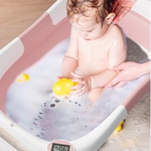 史低价：napei 便携式可伸缩婴幼儿浴盆，带水温显示