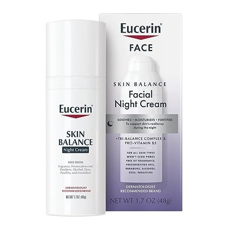 Skin Balance Night Cream, Sensitive Skin Face Moisturizer Enriched with Tri-Balance Complex, 1.7 Oz Bottle