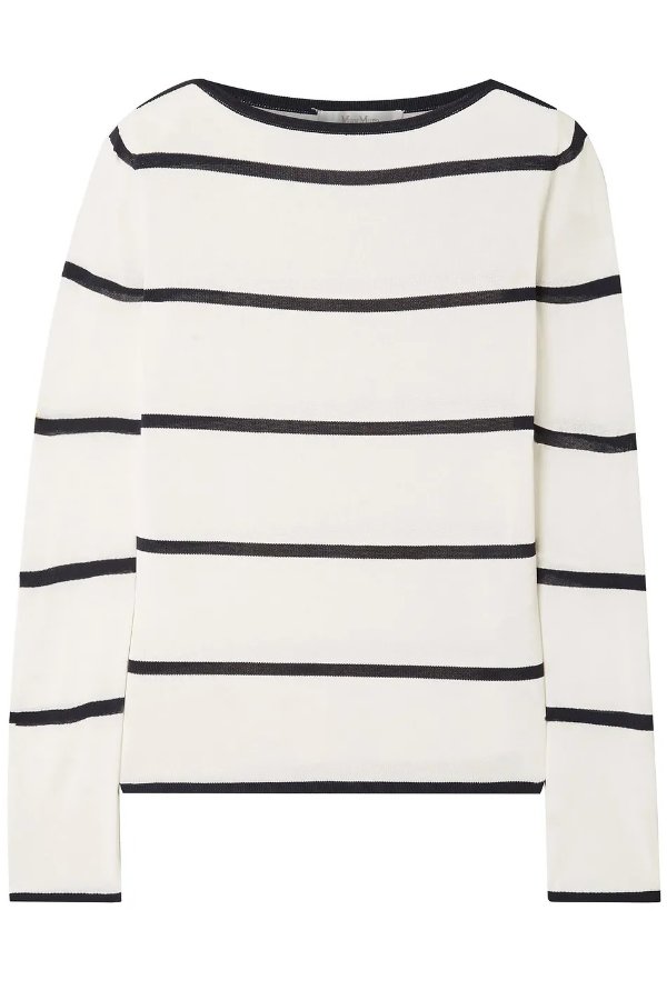 Comma striped intarsia-knit sweater
