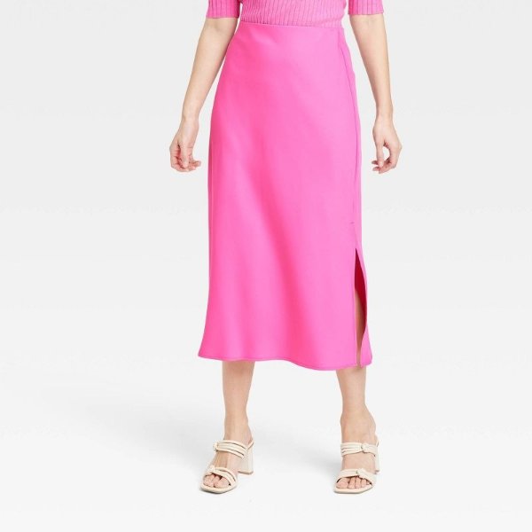 Women's Midi A-Line Slip Skirt - A New Day™