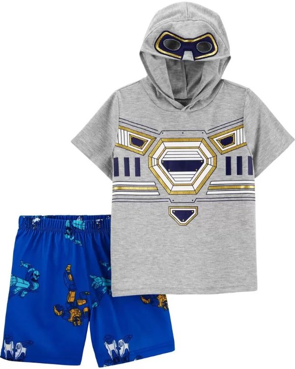 2-Piece Robot Hooded Poly PJs