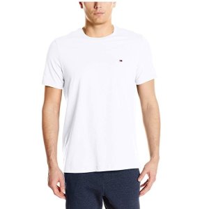 Tommy Hilfiger Men's Short Sleeve Crew Neck Flag T-Shirt, White, Medium @Amazon