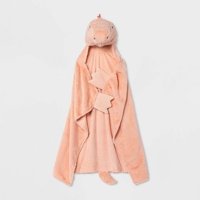 Dinosaur Hooded Blanket Pink - Pillowfort&#8482;