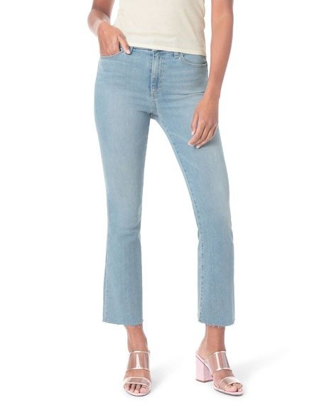 Honey High-Rise Cropped Boot Cut Raw-Edge Jeans