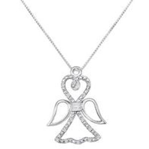 Knots of Love 1/10 CTTW Diamond Angel Pendant 