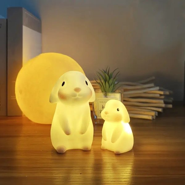 1pc Simple And Cute Pink Cheek Bunny Shaped Night Light Mini Rabbit Shaped Decoration Decorative Light For Children's Room - Home & Kitchen - Temu