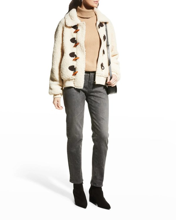 The Sueded Toggle Sherpa Coat