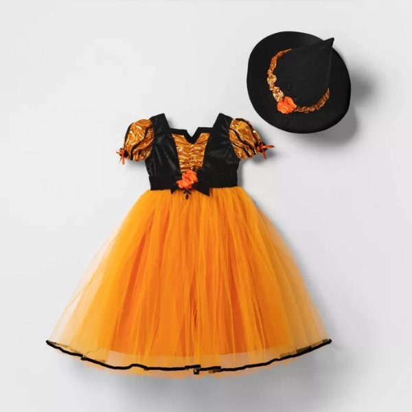Toddler Orange Fancy Witch Halloween Costume - Hyde & EEK! Boutique™