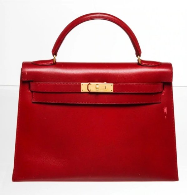 Hermes Red Leather Kelly 32cm Handbag