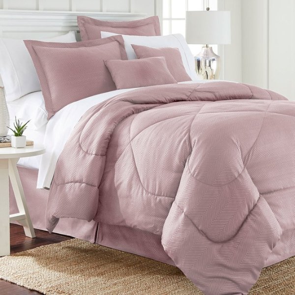 6-Piece Set: Chevron-Embossed Comforter Collection - Assorted Colors