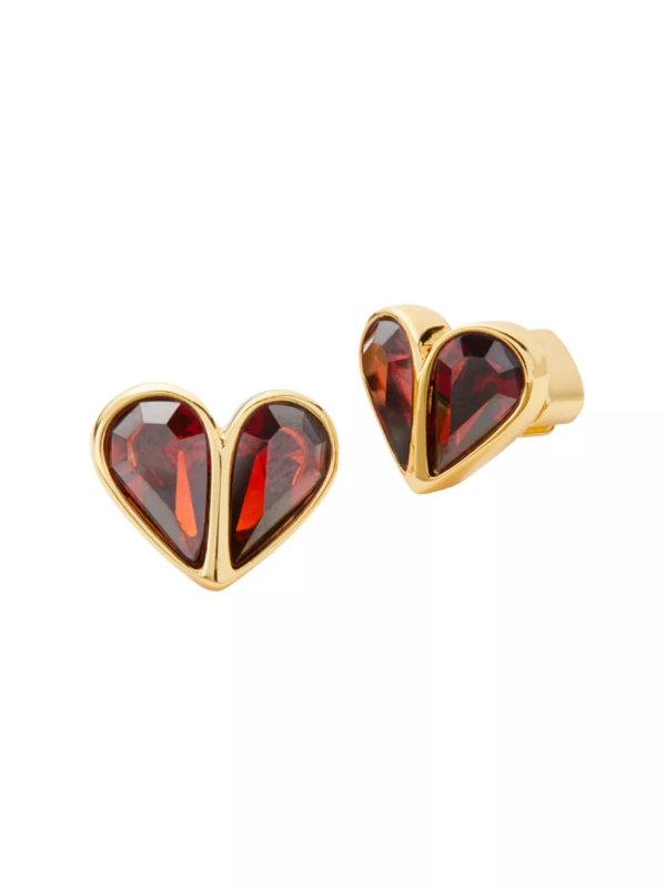 - Small Stone Heart Stud Earrings