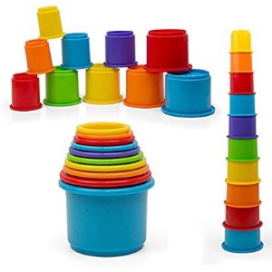 Kidsthrill Rainbow Stacking & Nesting Cups Baby Building Set