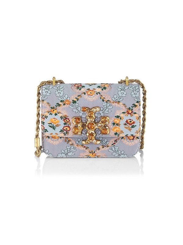 Saks Fifth Avenue Tory Burch Small Eleanor Brocade Jeweled Logo Crossbody  Bag 