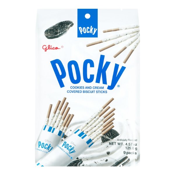 GLICO Pocky Cookies Cream Covered Biscuit Sticks Family Pack 9 Packs