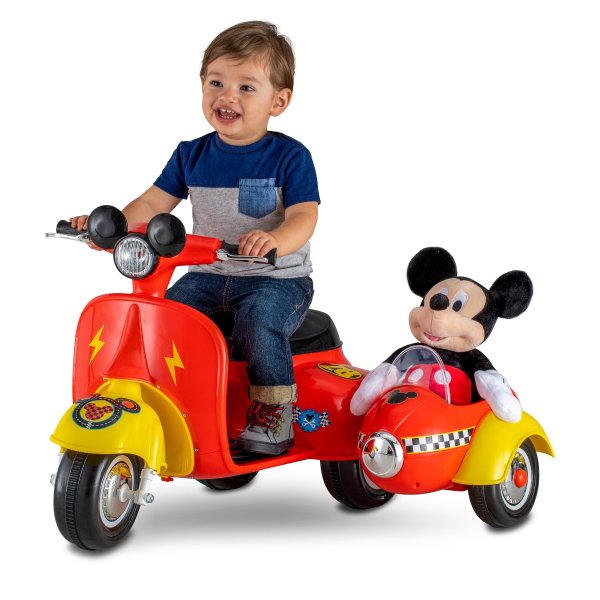 6-Volt Mickey Mouse Scooter with Sidecar Ride-On