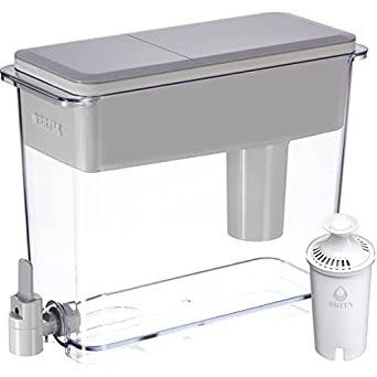 Extra Large 27 Cup Filtered Water Dispenser with 1 Standard Filter, Made Without BPA, Grey (Package May Vary)